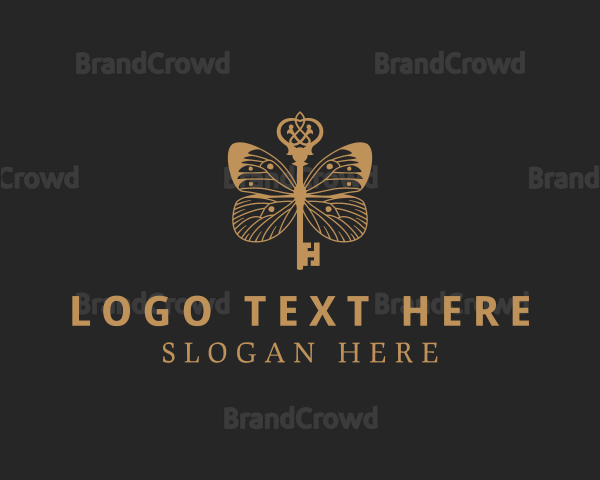 Gold Butterfly Key Logo