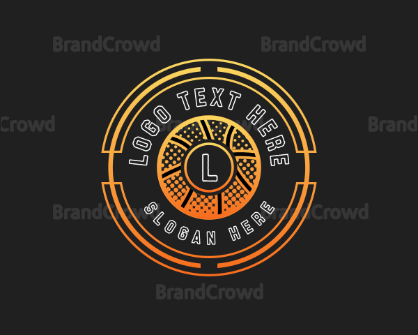 Modern Basketball Ball Circle Logo