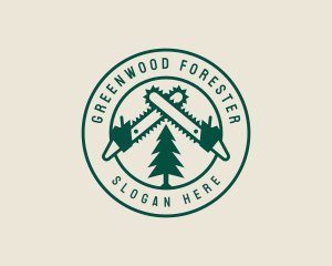 Chainsaw Tree Logging logo design