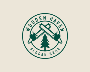 Log - Chainsaw Tree Logging logo design