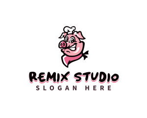 Pig Chef Toque Logo