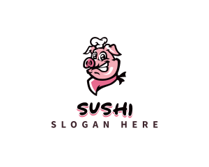 Pig Chef Toque Logo