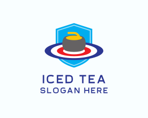 Ice Curling Shield logo design