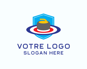Athletics - Ice Curling Shield logo design