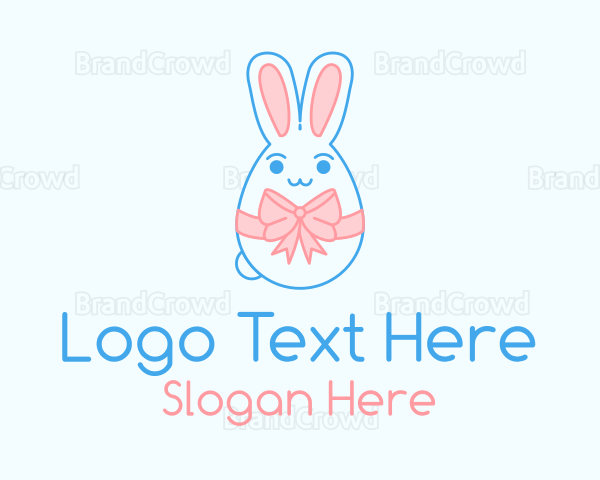 Easter Bunny Ribbon Logo