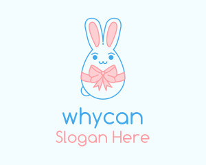 Easter Egg Hunt - Easter Bunny Ribbon logo design