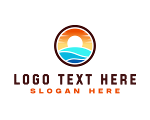 Vacation - Sunset Summer Tourism logo design