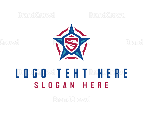 American Patriotic Star Letter S Logo