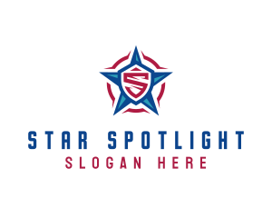 American Patriotic Star Letter S logo design