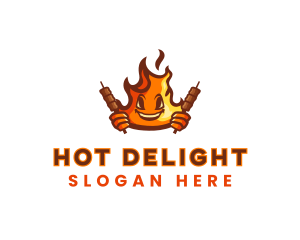 Smoked Flaming Bbq Grill logo design