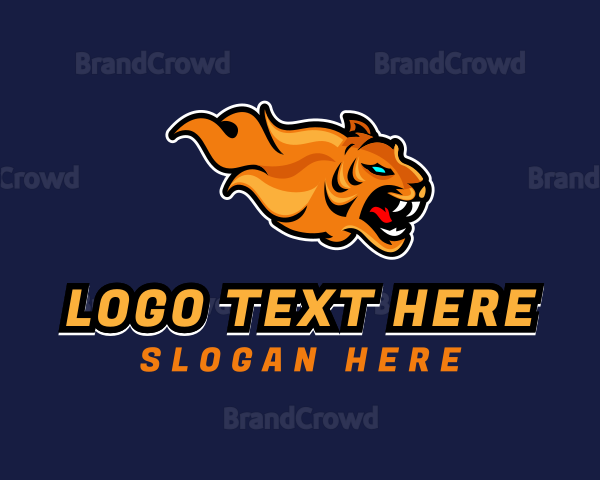 Gamer Flaming Tiger Logo