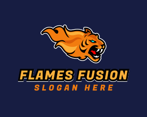 Gamer Flaming Tiger logo design