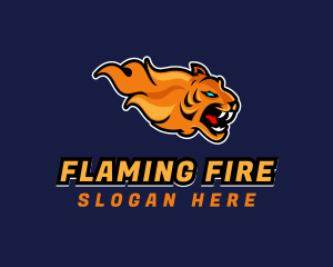 Flaming - Gamer Flaming Tiger logo design