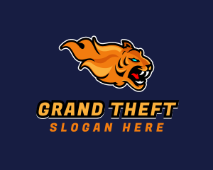 Gamer Flaming Tiger logo design