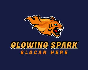 Gamer Flaming Tiger logo design