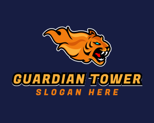 Gamer Flaming Tiger logo design