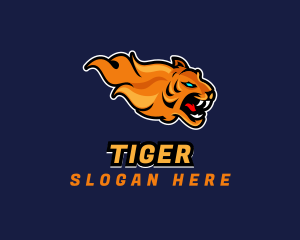 Gamer Flaming Tiger logo design