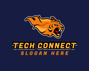 Streamer - Gamer Flaming Tiger logo design