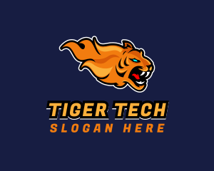 Tiger - Gamer Flaming Tiger logo design