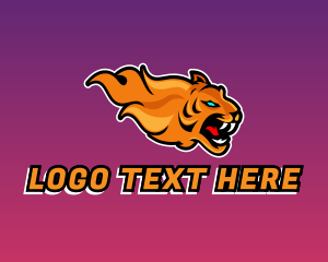 Flame - Orange Tiger Flame Esports Gaming logo design