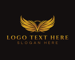 Fashion - Golden Wings Letter V logo design