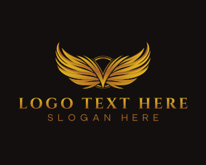 Premium - Golden Wings Letter V logo design