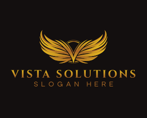 Golden Wings Letter V logo design