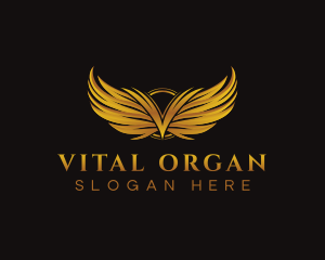 Golden Wings Letter V logo design