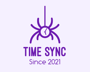 Violet Spider Clock logo design