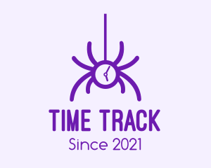 Violet Spider Clock logo design