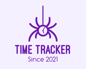 Violet Spider Clock logo design