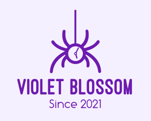 Violet Spider Clock logo design