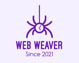 Violet Spider Clock logo design