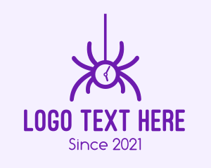 Spider - Violet Spider Clock logo design