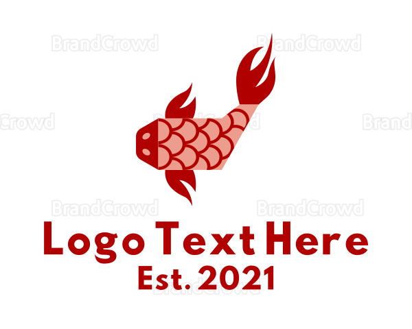 Red Koi Fish Logo