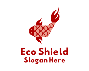 Red Koi Fish  Logo