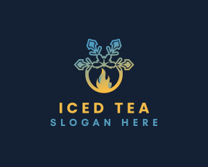 Snowflake Fire Ice logo design