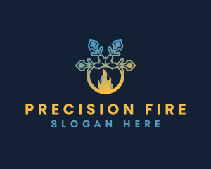 Snowflake Fire Ice logo design