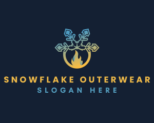 Snowflake Fire Ice logo design