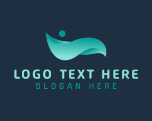 Teal - Gradient Wave Agency logo design