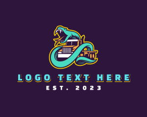 Cargo Delivery - Giant Snake Freight Truck logo design