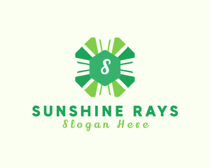 Clover Leaf Sun Rays logo design