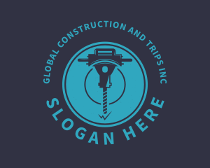 Construction Jackhammer Drill Logo