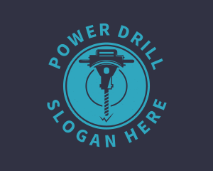 Construction Jackhammer Drill logo design