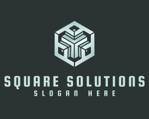 Modern Cyber Cube logo design