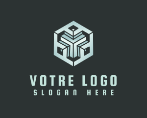 3d - Modern Cyber Cube logo design