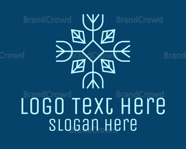 Winter Leaf Snowflake Logo