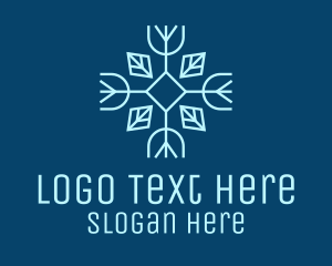 Snowflake - Winter Leaf Snowflake logo design