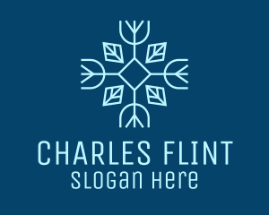 Winter Leaf Snowflake Logo