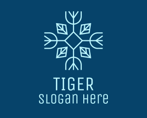 Winter Leaf Snowflake Logo